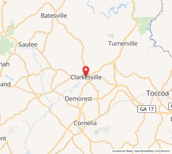 Map of Clarkesville, Georgia