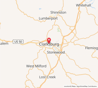 Map of Clarksburg, West Virginia