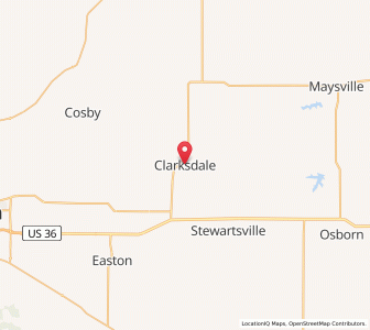 Map of Clarksdale, Missouri