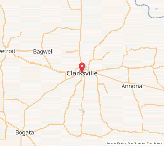 Map of Clarksville, Texas