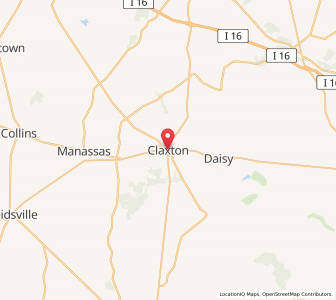 Map of Claxton, Georgia