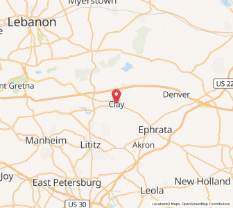Map of Clay, Pennsylvania
