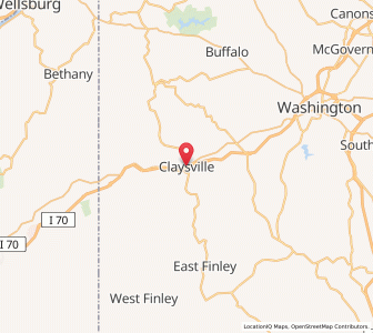 Map of Claysville, Pennsylvania