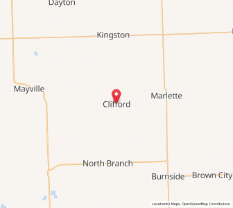 Map of Clifford, Michigan
