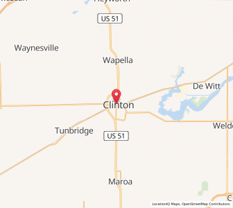 Map of Clinton, Illinois