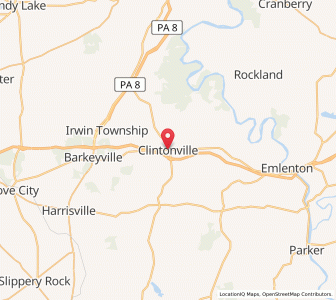 Map of Clintonville, Pennsylvania