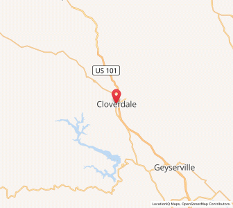 Map of Cloverdale, California