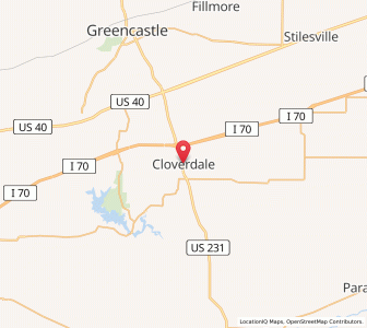 Map of Cloverdale, Indiana