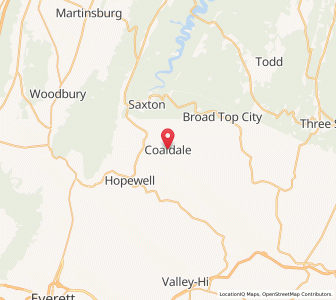 Map of Coaldale (Bedford County), Pennsylvania
