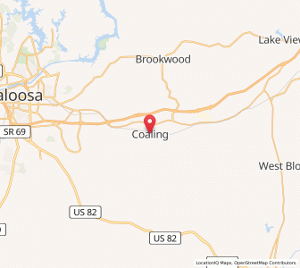 Map of Coaling, Alabama