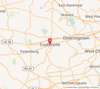 Map of Coatesville, Pennsylvania