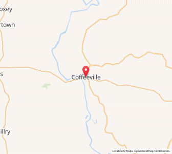 Map of Coffeeville, Alabama