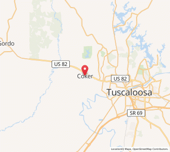 Map of Coker, Alabama