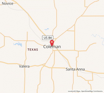 Map of Coleman, Texas