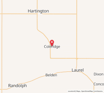 Map of Coleridge, Nebraska