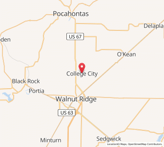 Map of College City, Arkansas