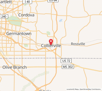 Map of Collierville, Tennessee