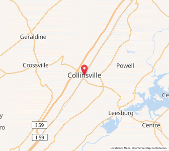 Map of Collinsville, Alabama