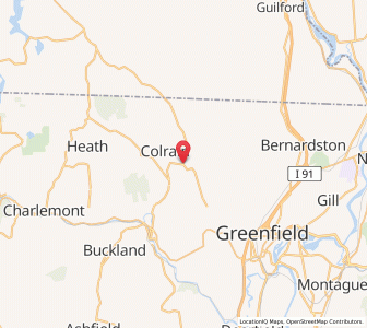 Map of Colrain, Massachusetts