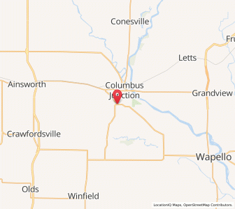 Map of Columbus City, Iowa