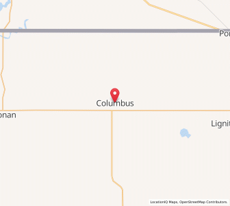 Map of Columbus, North Dakota