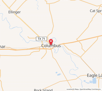 Map of Columbus, Texas