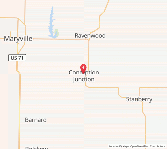 Map of Conception Junction, Missouri