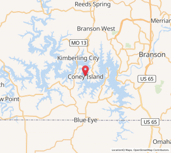 Map of Coney Island, Missouri