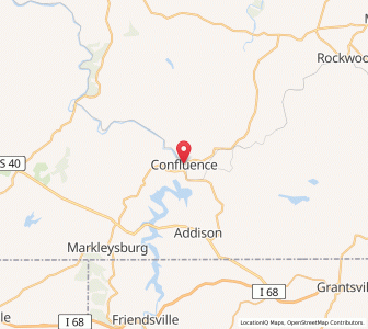 Map of Confluence, Pennsylvania