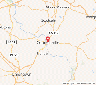 Map of Connellsville, Pennsylvania