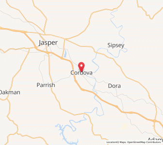 Map of Cordova, Alabama