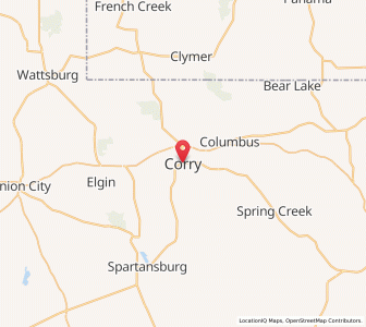 Map of Corry, Pennsylvania