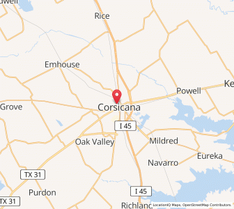 Map of Corsicana, Texas