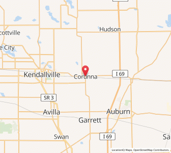 Map of Corunna, Indiana