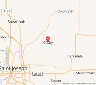 Map of Cosby, Missouri