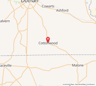 Map of Cottonwood, Alabama