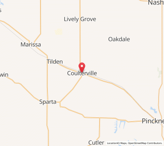 Map of Coulterville, Illinois