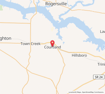 Map of Courtland, Alabama