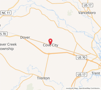 Map of Cove City, North Carolina