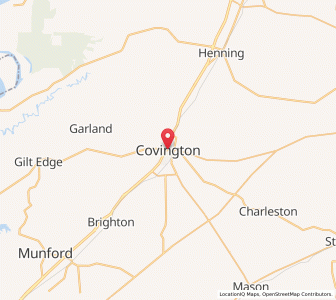Map of Covington, Tennessee
