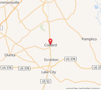 Map of Coward, South Carolina