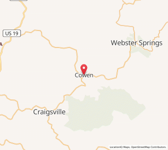 Map of Cowen, West Virginia