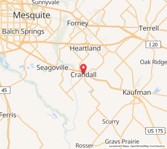 Map of Crandall, Texas