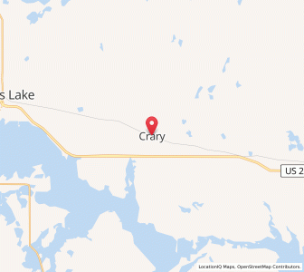 Map of Crary, North Dakota