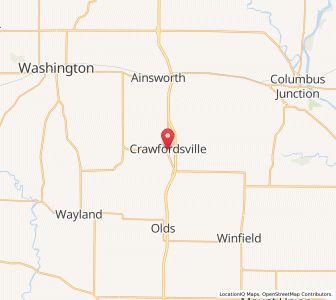 Map of Crawfordsville, Iowa