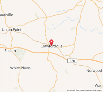 Map of Crawfordville, Georgia