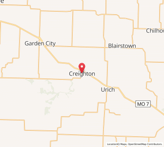 Map of Creighton, Missouri