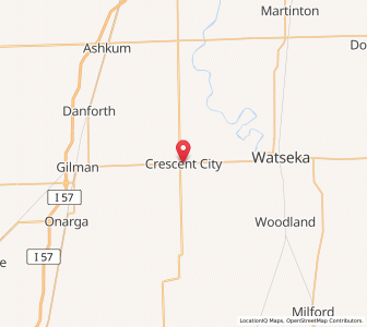 Map of Crescent City, Illinois