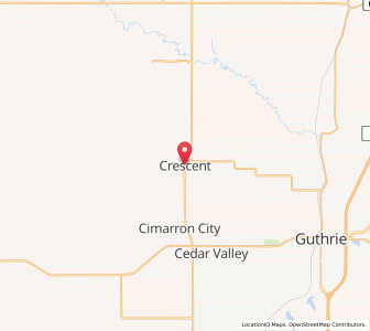 Map of Crescent, Oklahoma