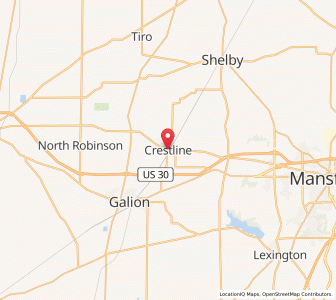 Map of Crestline, Ohio